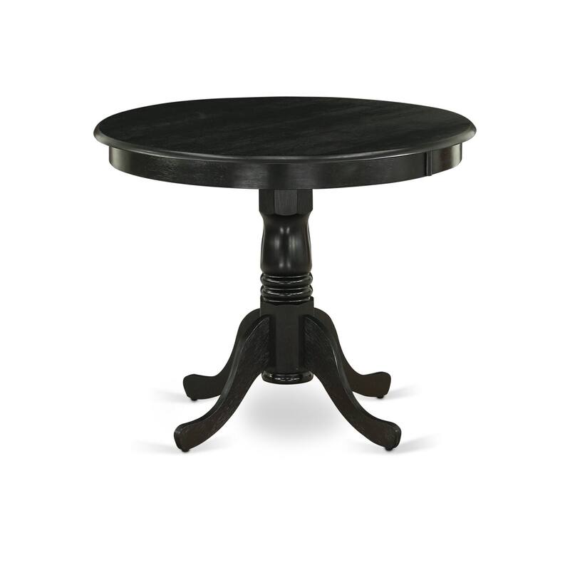 HomeStock 3-Piece Wire Brushed Black Solid Wood Top - Button Tufted Dining Room Set - Seats 4