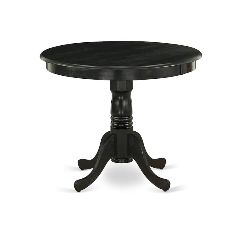 HomeStock 3-Piece Wirebrushed Black Solid Wood Top Button Tufted Dining Room Set (Seats-4)