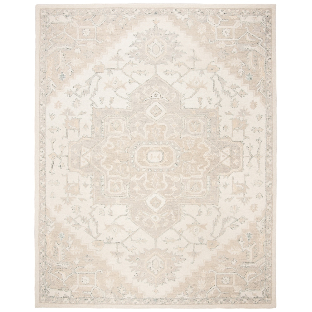 SAFAVIEH Handmade Micro-Loop Gulseven Medallion Wool Rug