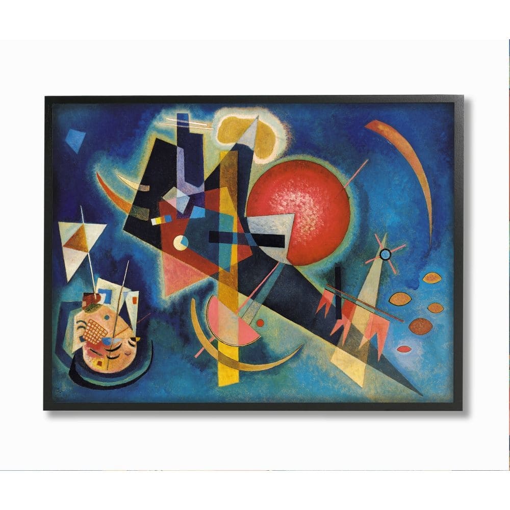 Stupell In Blue Traditional Kandinsky Abstract Shape Painting Framed Wall Art