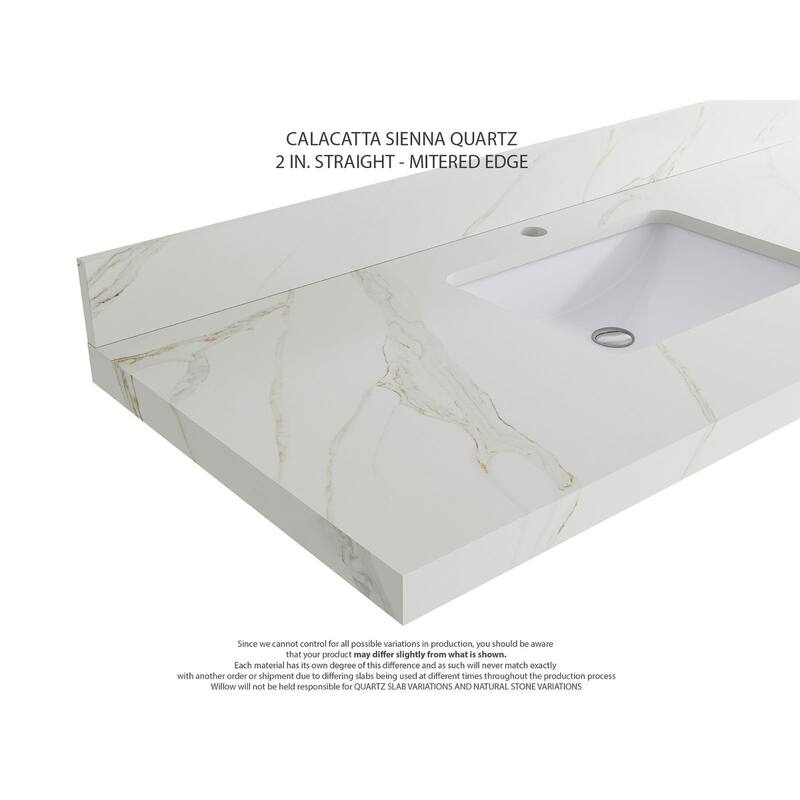 Willow Collections 36 x 22 Charlotte D Right Offset Sink Bathroom Vanity with Countertop