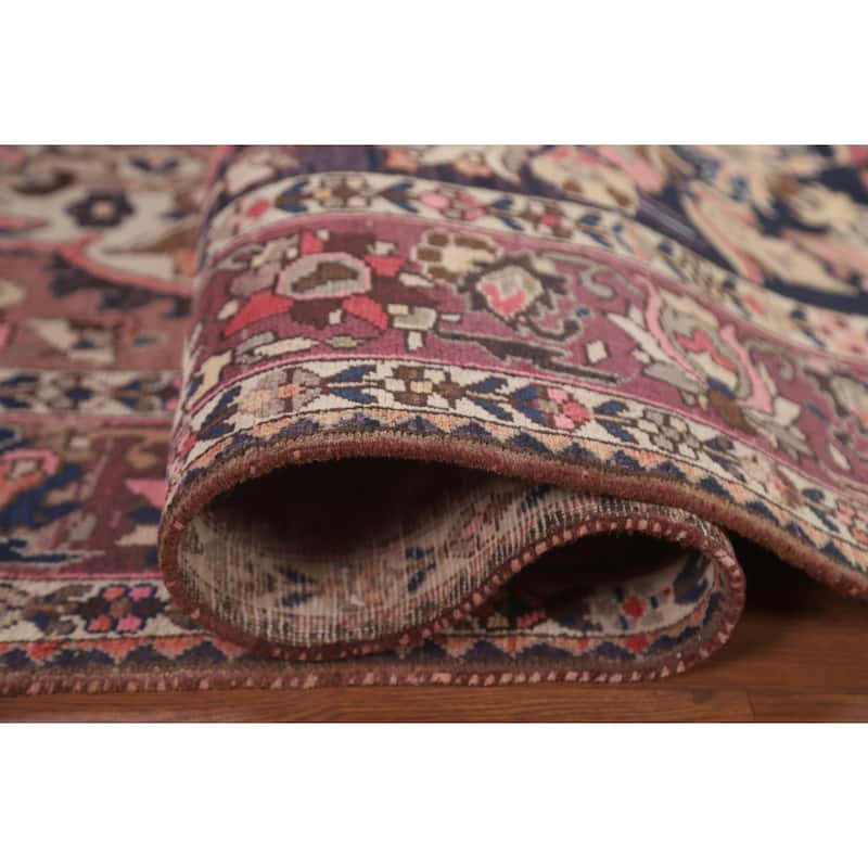 Geometric Bakhtiari Persian Vintage Area Rug Hand-knotted Wool Carpet - 6'8" x 10'0"