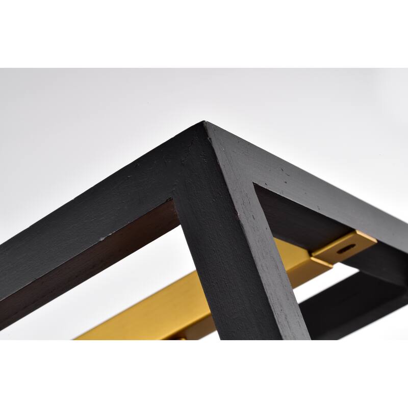 Nimra Matte Black+ Matte Gold 5-Light Open Metal Cage Linear Chandelier