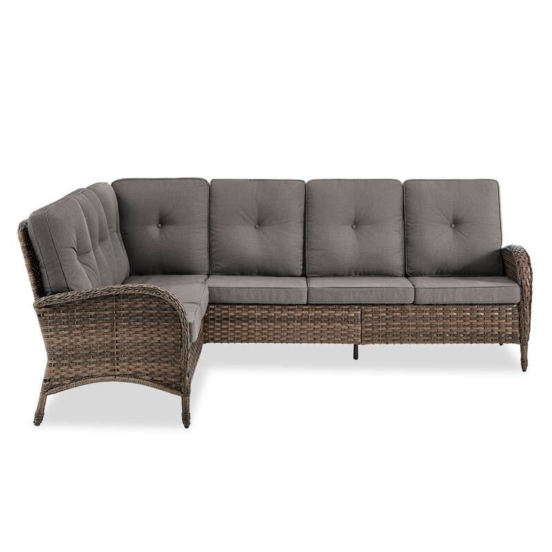 Outdoor Sectional Furniture Sofa Set with Thick Cushions