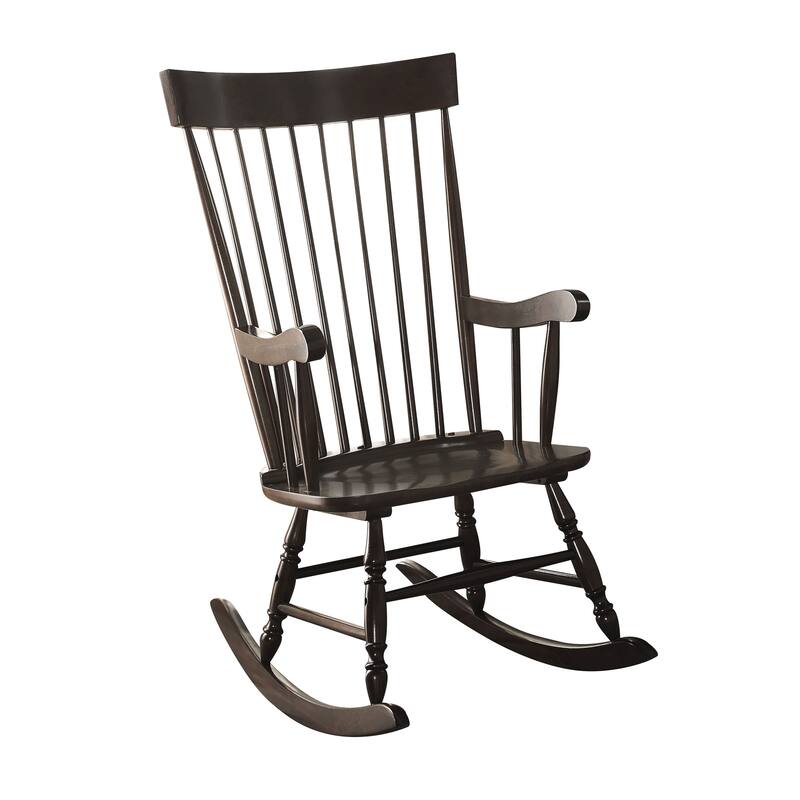 Black Finish Rocking Chair Constructed of solid hardwood,Beautifully designed with wide seat and armrest