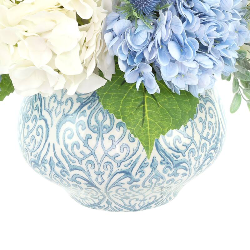 Hydrangea Centerpiece in Decorative Vase - 16
