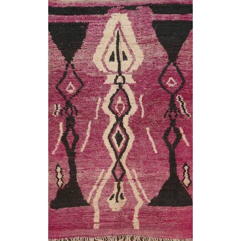 Tribal Contemporary Moroccan Oriental Area Rug Wool Handmade Carpet - 5'4" x 8'3"