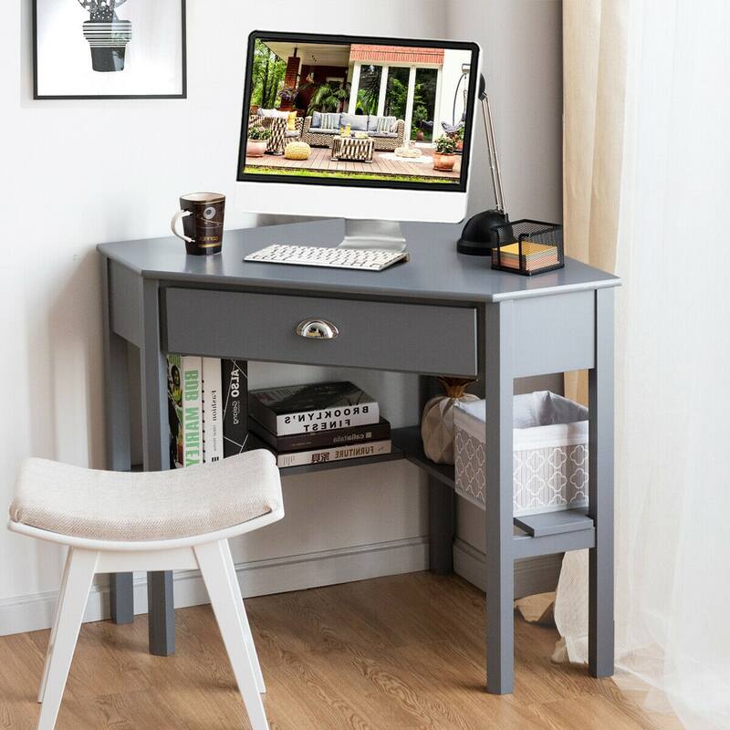 Gymax Corner Computer Desk Laptop Writing Table Workstation W/ Drawer