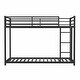 preview thumbnail 3 of 10, Metal Twin Over Full Bunk Bed Sturdy Construction, Noise Reduction & Safety Guardrail
