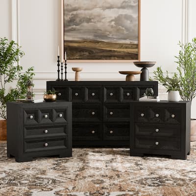 Furniture of America Durem Modern Classic Wood 3-Piece Dresser and 2 Nightstand Bedroom Set