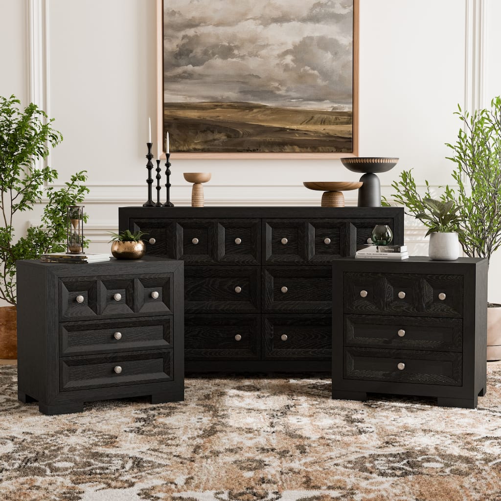 Furniture of America Durem Modern Classic Wood 3-Piece Dresser and 2 Nightstand Bedroom Set