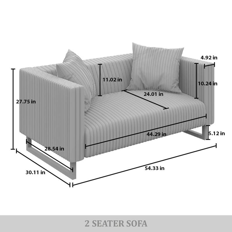 CraftPorch Mid Century Modern 2- Pieces Upholstered Living Room Set