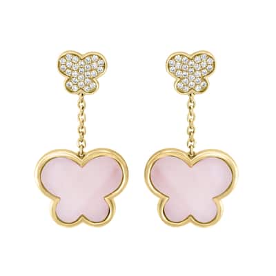EFFY 14K Yellow Gold Diamond and Mother of Pearl Earrings