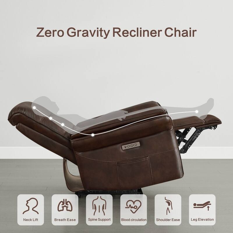 Spruce & Spring Dual Motor Zero Gravity Power Recliner with Power Headrest