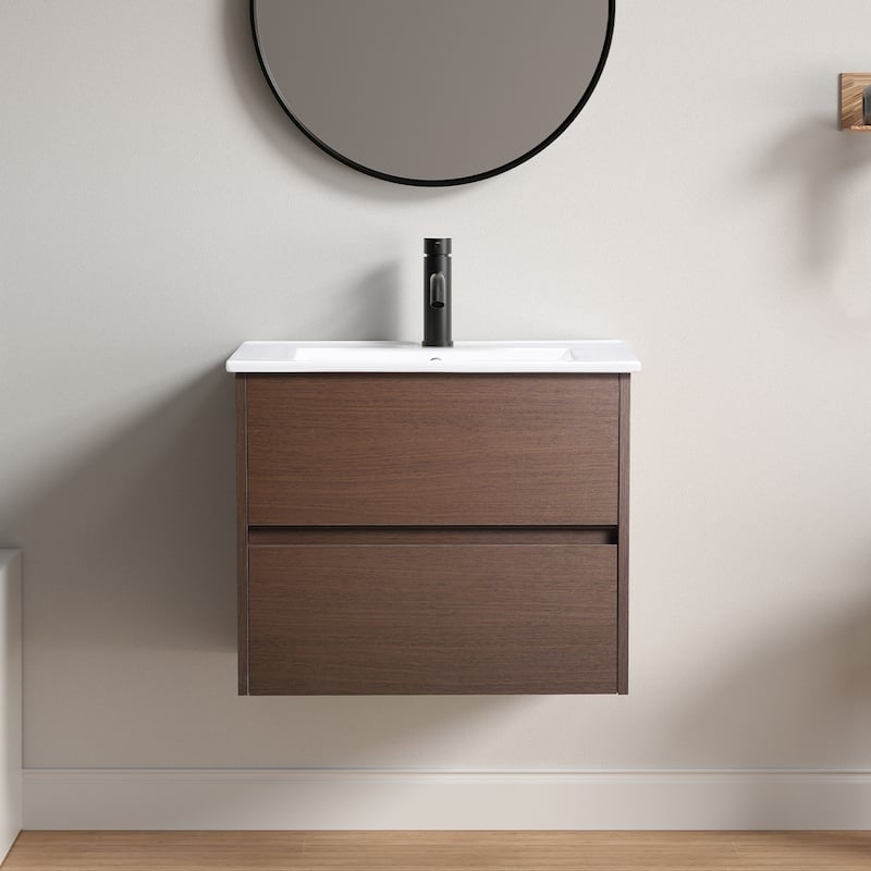 Wall Mounted Floating Single Bathroom Vanity, Without Sink