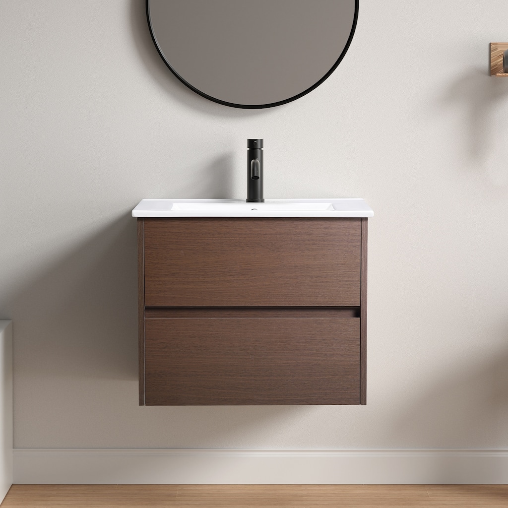 Wall Mounted Floating Single Bathroom Vanity, Without Sink