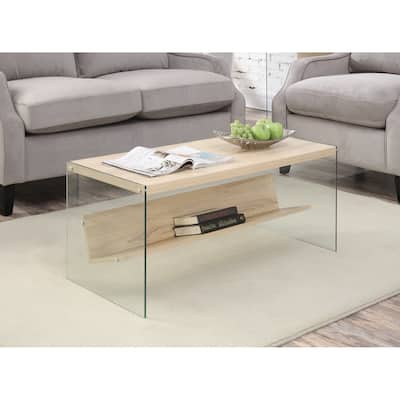 Porch & Den Urqhuart Glass Coffee Table with Shelf