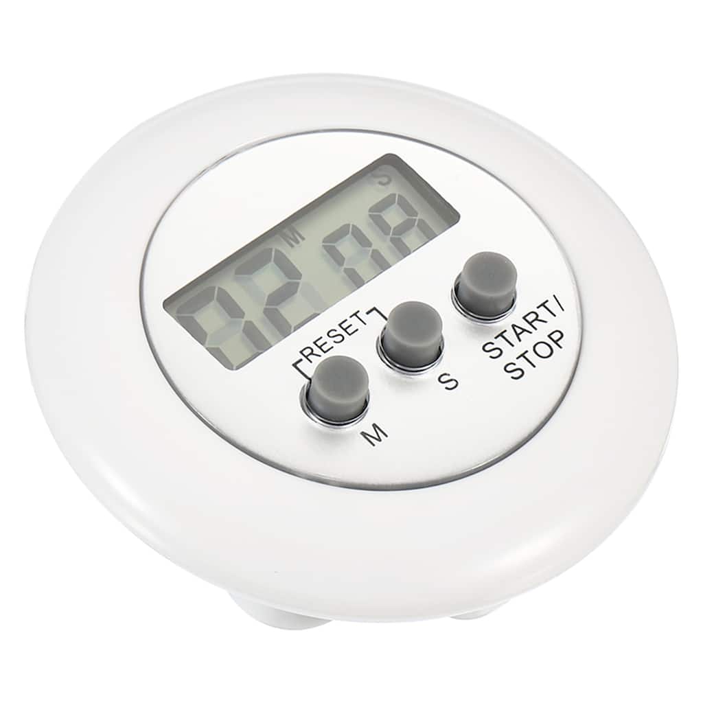 Round Digital Timer, Count Down UP Clock with Magnetic, Big LCD Display White