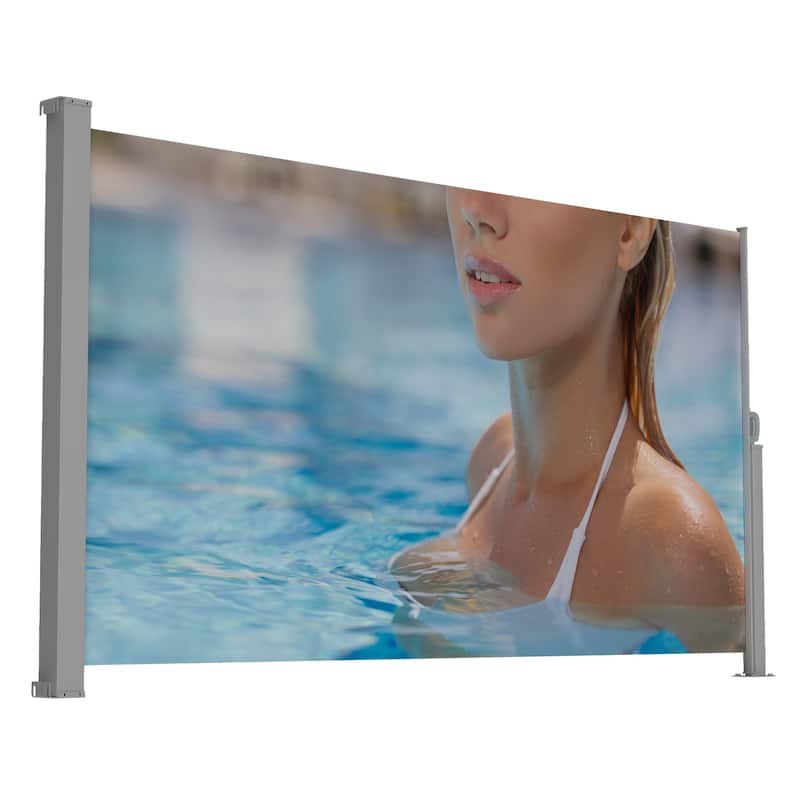 71"x138" Retractable Side Awning, Semi-transparent with UV printing,UPF50+