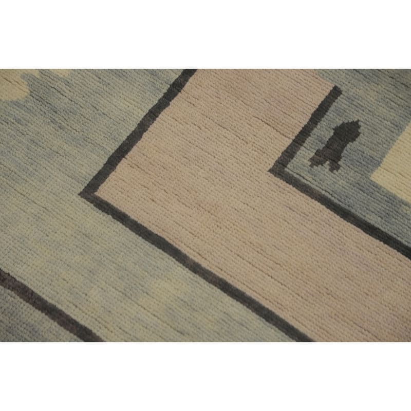 Geometric Gabbeh Vegetable Dye Area Rug Handmade Wool Carpet - 12' 1'' X 8' 11''