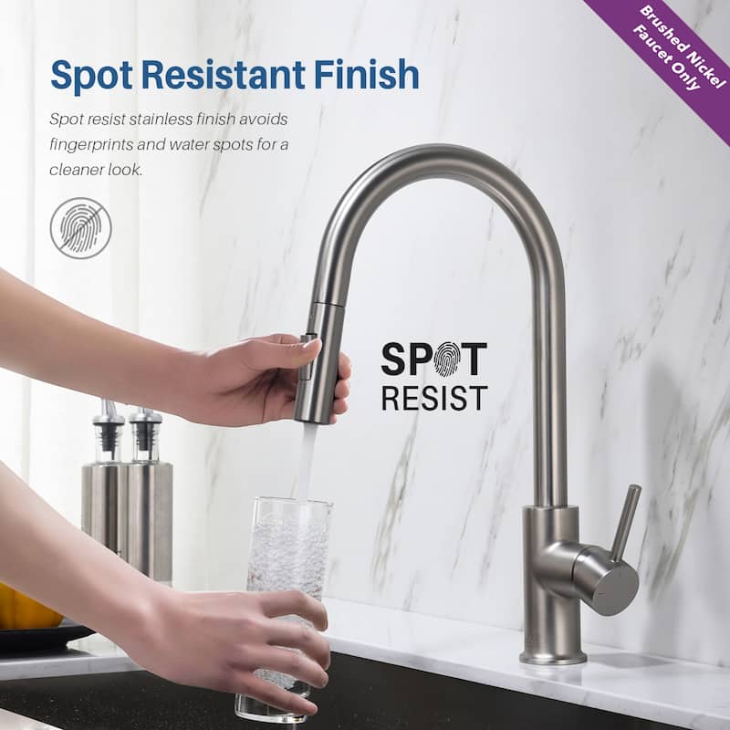 Blossom Solid Pull-Down Kitchen Faucet w/ 360 Swivel, Single Handle