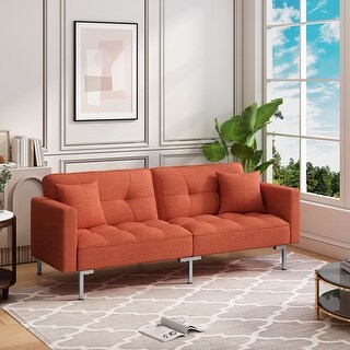Modern Upholstered Convertible Folding Futon Sofa Bed - Bed Bath ...
