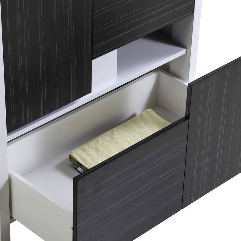 Fine Fixtures Midland Vanity Cabinet Set With Vitreous China Sink