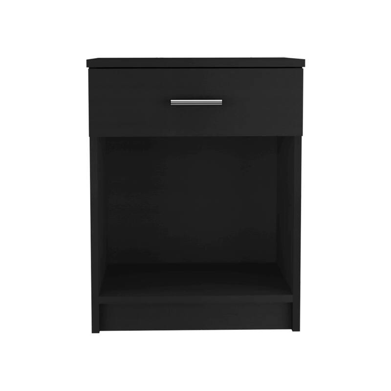 FM Furniture Pictor Nightstand with One Drawer, Lower Shelf, and Superior Top