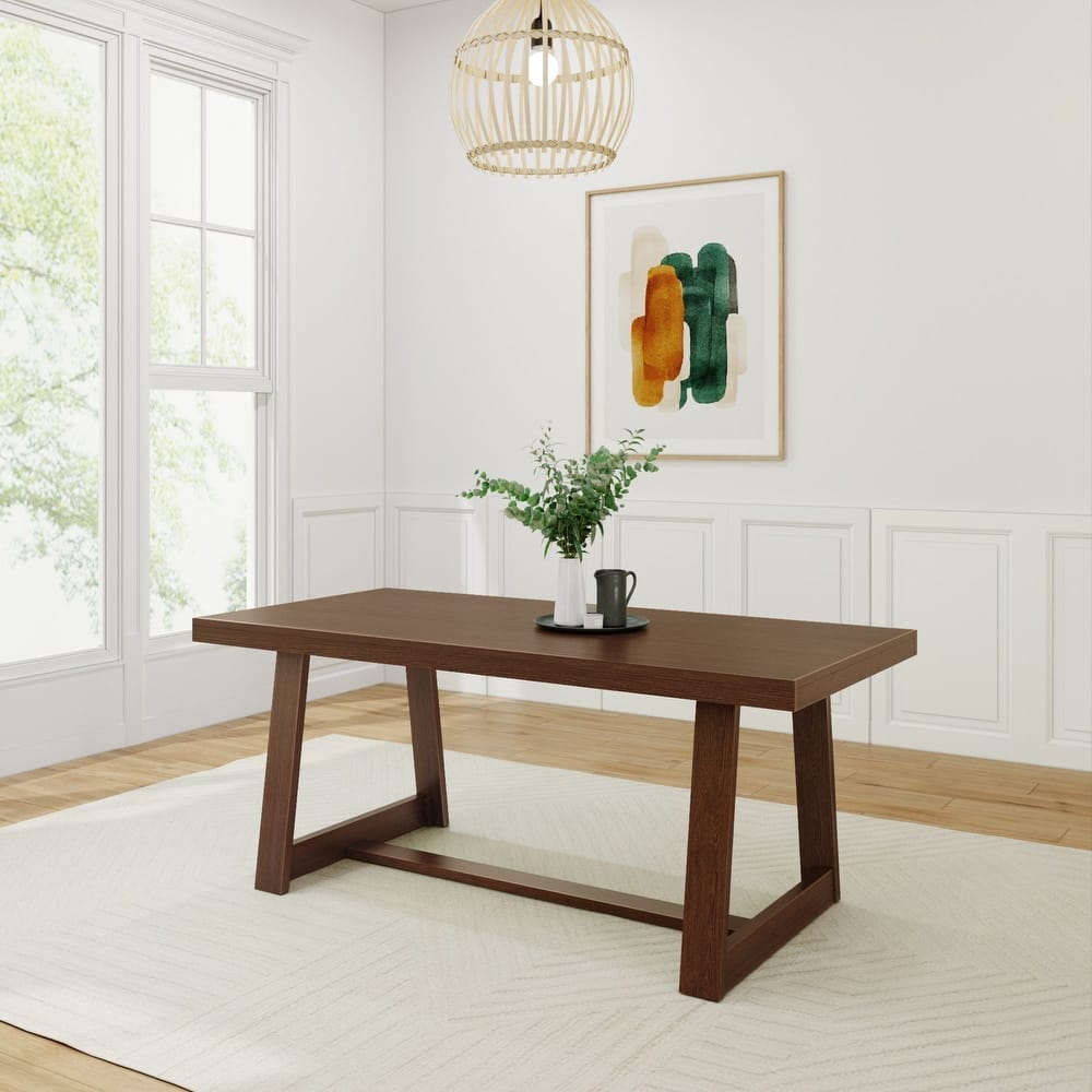 Classic Solid Wood 72" Dining Table for 6