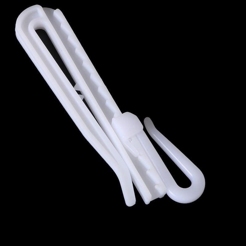 25Pcs Plastic Adjustable Depth Pinch Pleat Locking Curtain Tape Clip Hooks White