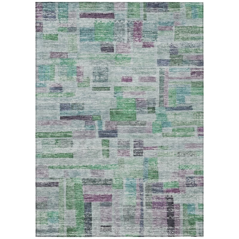 HomeRoots Striped Transitional Rectangle Outdoor Rug