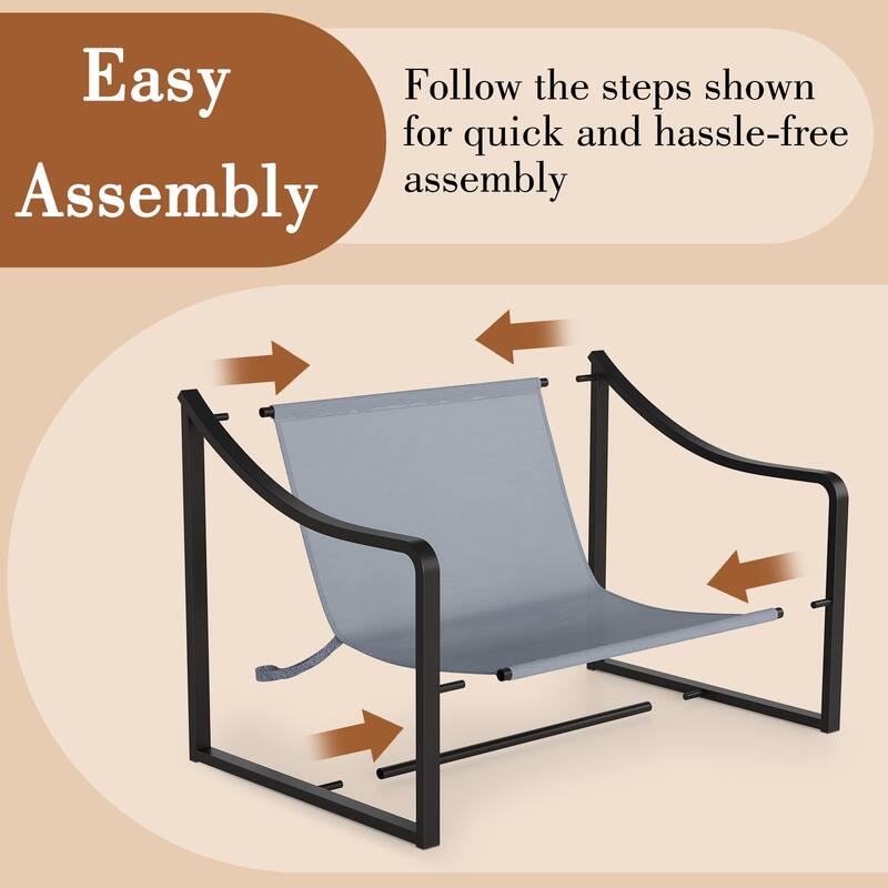 Comfy Fabric Modern Sling Accent Chair for Living Room