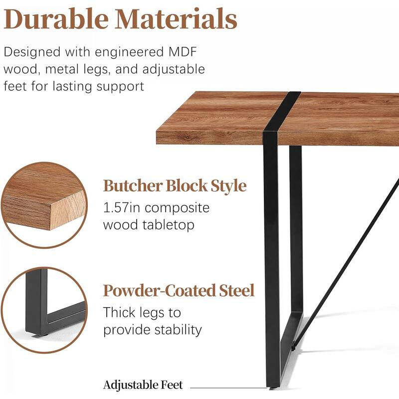 Howtai 66" Large Home Kitchen Dining Table for 6 Seat
