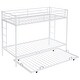 preview thumbnail 31 of 29, Twin Over Twin Bunk Bed with Trundle, Metal Bunk Bed with Two Side Ladder and Guardrails