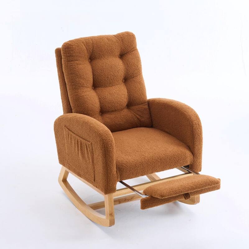 Nursery Rocking Chair - 39.76" Tall with Flip-Down Ottoman