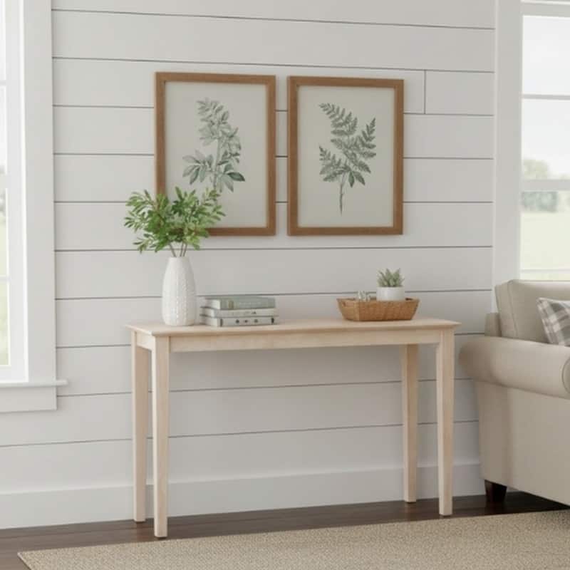 Unfinished Solid Parawood Shaker Console Table