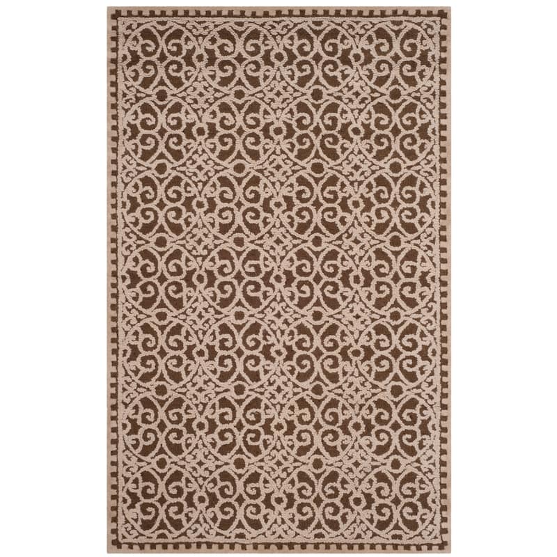 SAFAVIEH Handmade Cambridge Alodie Geometric Wool Rug - 5' x 8' - Brown