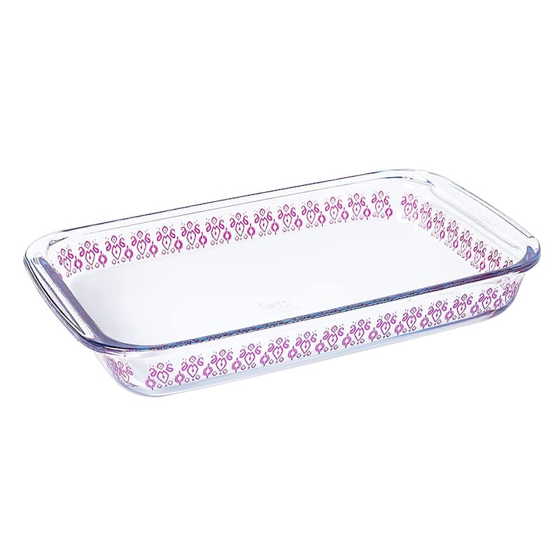 Spice By Tia Mowry 2.3 Quart Spicy Cloves Glass Rectangular Baker - Silver - 1 Piece