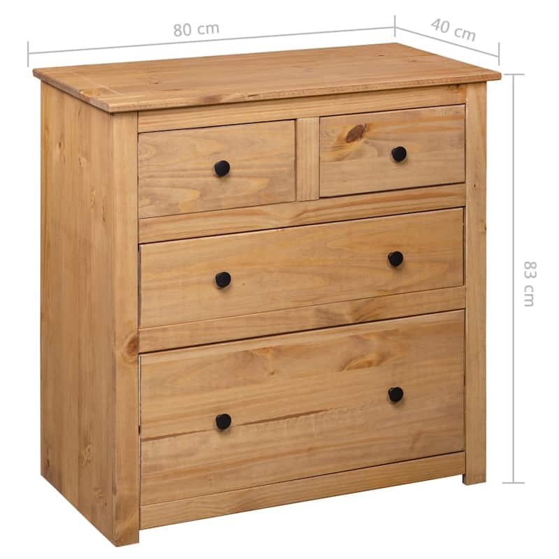 vidaXL Sideboard Drawer Cupboard for Bedroom Storage Cabinet Pine Panama Range - 31.5" x 15.7" x 32.7"