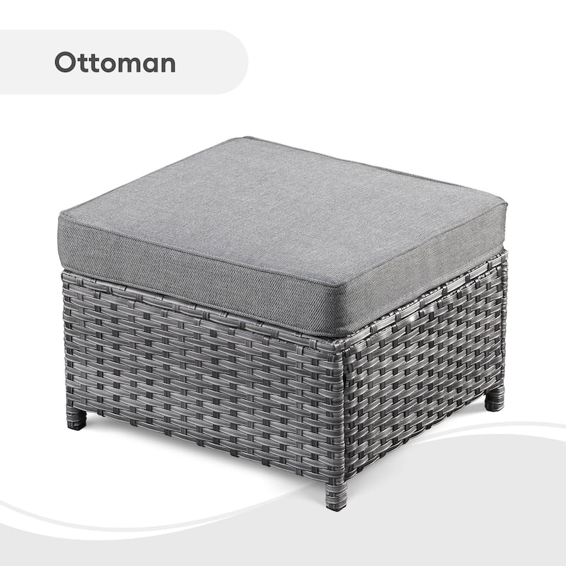 OVIOS 6-piece Patio Wicker Furniture Loveseat Conversation Set