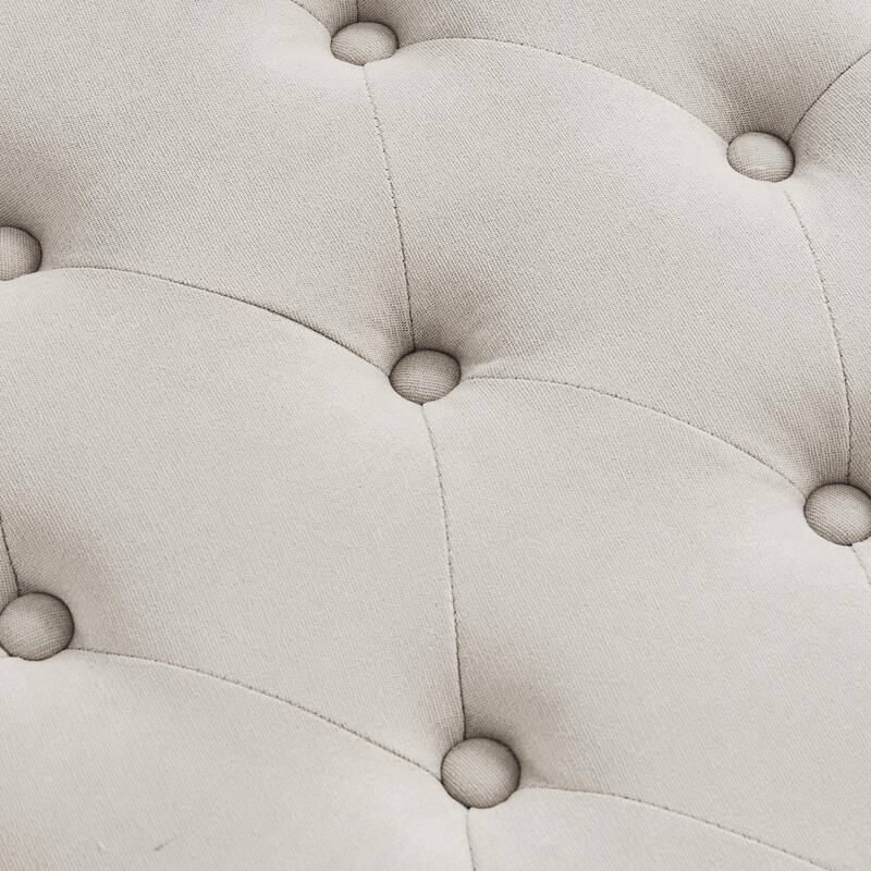 50-inch Button-Tufted Storage Bench Ottoman with Removable Tray for Living Room Bottom rivets design