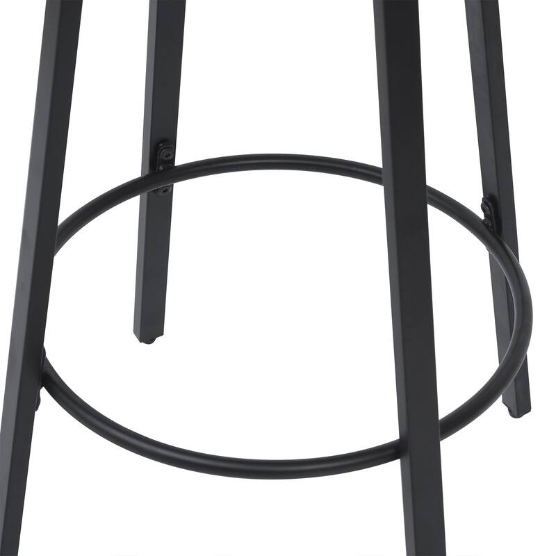 Counter Height Bar Stools Set of 2, Backless Handwoven Kitchen Dining Chairs w/Round Footrest PVC Weaving Pub Stool for Counter