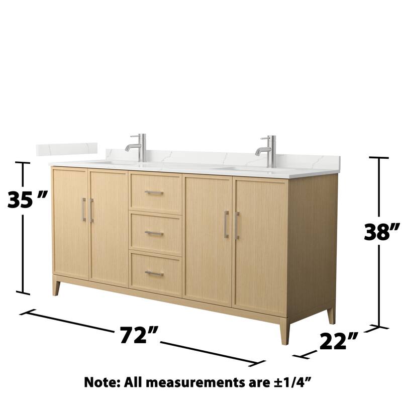 Elan 72-inch Double Vanity, Single Hole Quartz Top