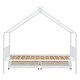 preview thumbnail 11 of 12, White Twin Size Metal House Bed with Two Drawers & Roof