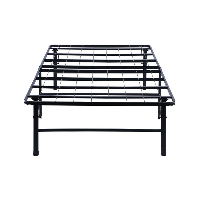 Low Profile Bed, Foldable Metal Frame, Black