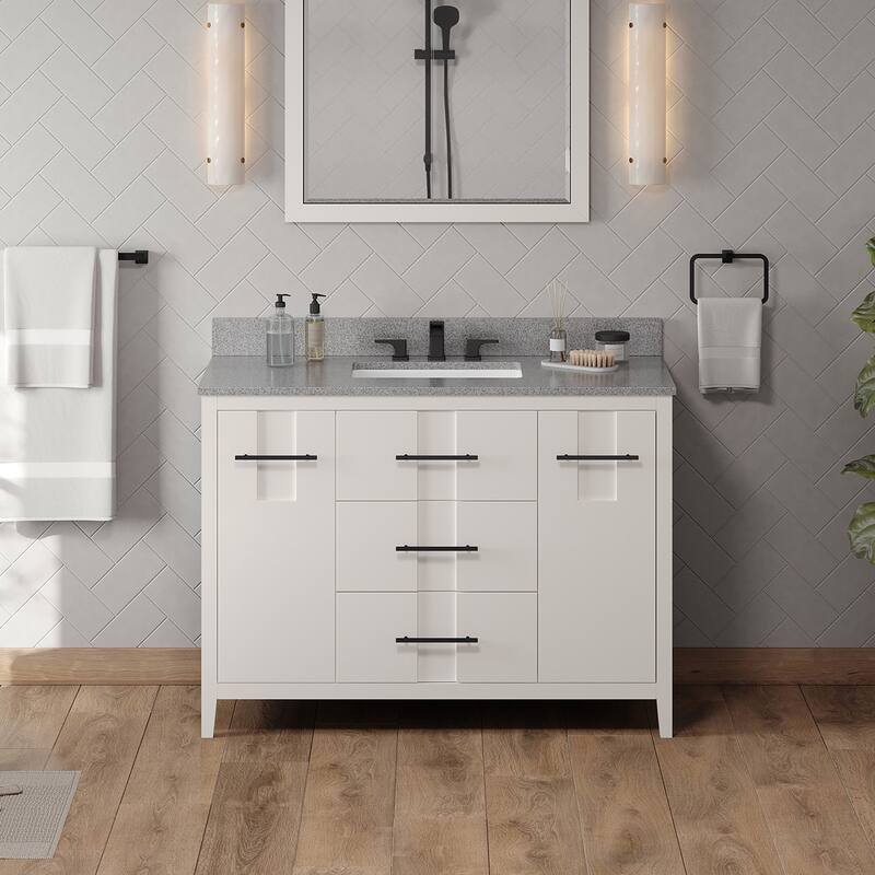 Jeffrey Alexander VKITKAT48R-MARBLE Katara 48" Free Standing Vanity