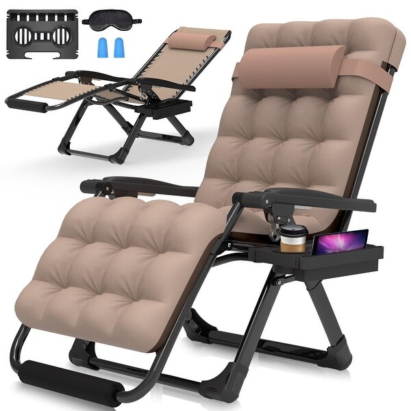 Oversized Zero Gravity Chair Lounge Chair w Removable Cushion Headrest Reclining Patio Camping Chair for Indoor Outdoor On Sale Bed Bath Beyond 40336624