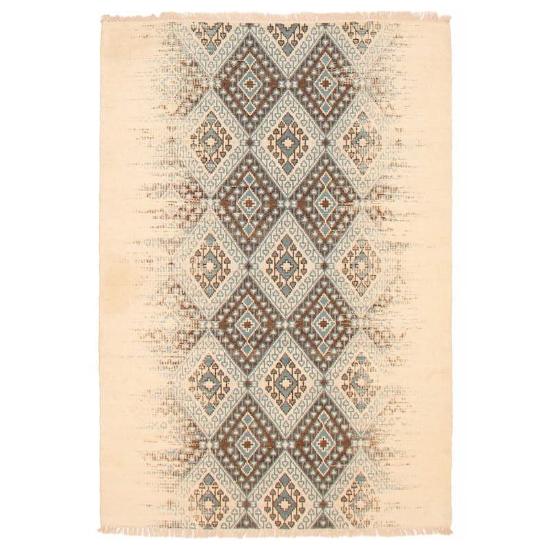 Ankara FW Cream Kilim 5'1" x 7'6" - 5'1 x 7'6 - Cream - 5'1 x 7'6