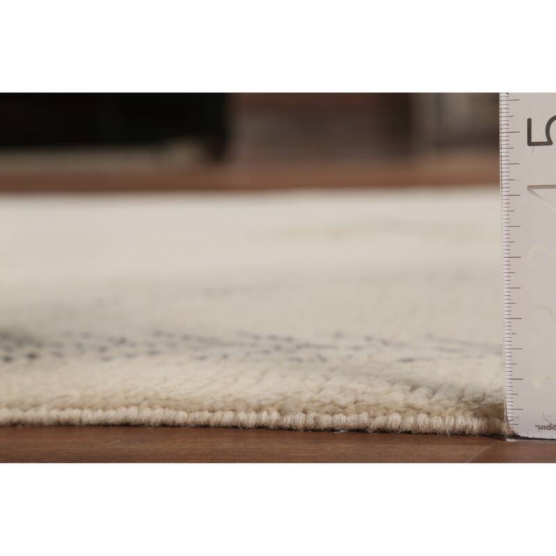 Ivory Moroccan Area Rug Handmade Wool Carpet - 5'11"x 9'4"