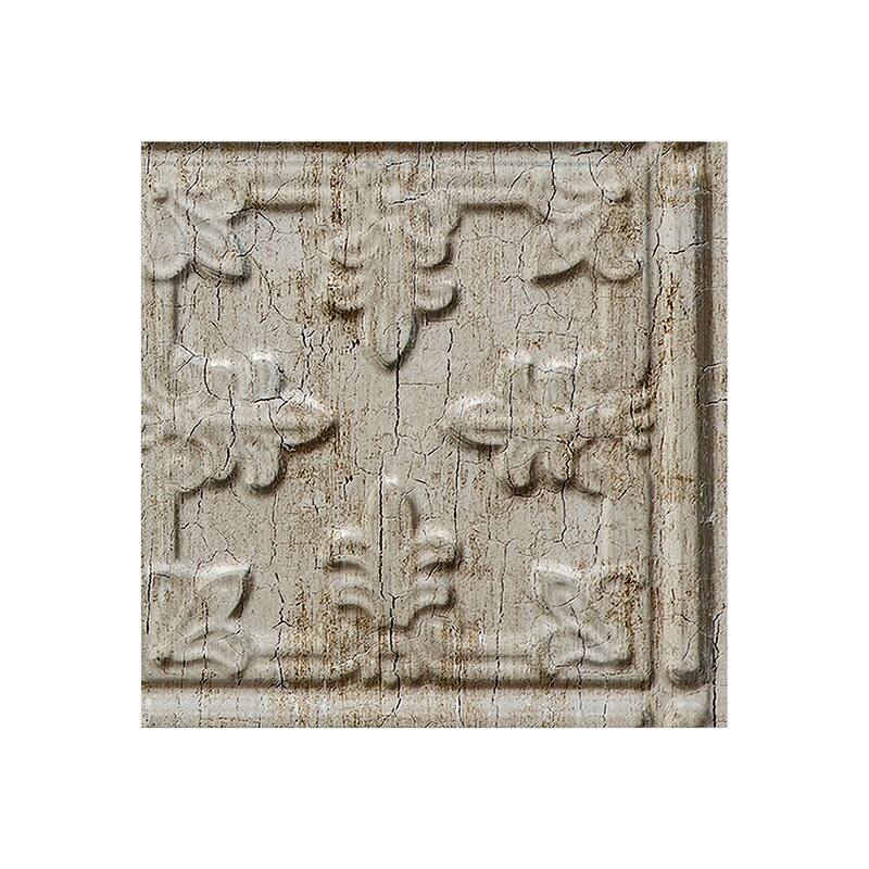FASÄDE Traditional Style 10 Decorative Vinyl Backsplash Panel - 6x6 Inch Sample - Vintage Metal